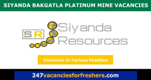 Siyanda Bakgatla Platinum Mine Vacancies