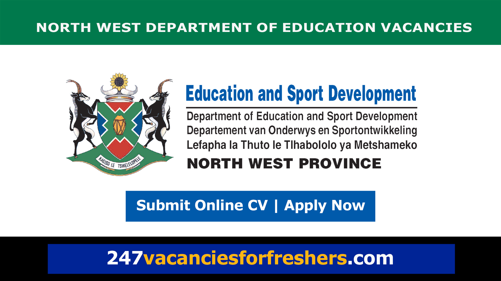 North West Department of Education Vacancies Apply Now